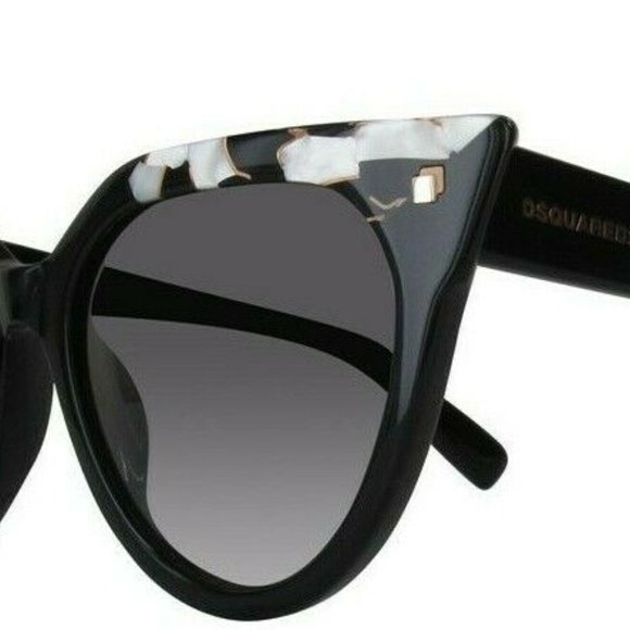 New DSQUARED DQ0277 Black Cat-Eye Sunglasses